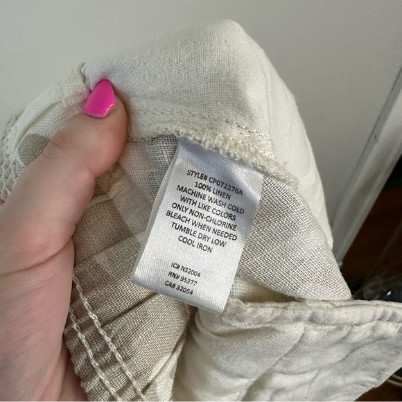 Sanctuary x Anthropologie | Linen Tan Camo Cargo Jogger Pants Size XS - Picture 9 of 9